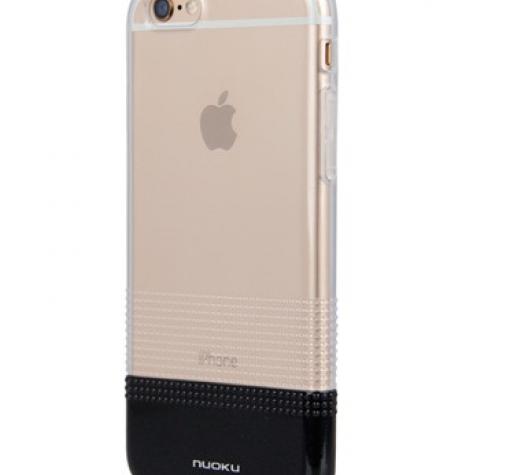 Луксозен силиконов калъф / гръб / TPU NUOKU Clear Series за Apple iPhone 6 4.7'' - прозрачен / черен кант — снимка 2