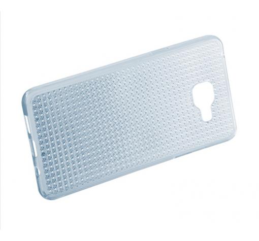 Луксозен силиконов калъф / гръб / TPU за Samsung Galaxy A3 2016 A310 - син / мрежа