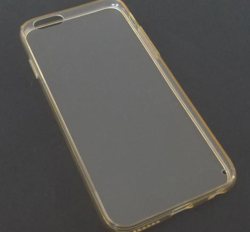 Ултра тънък силиконов калъф / гръб / TPU Ultra Thin за Apple iPhone 6 4.7'' - прозрачен / златист