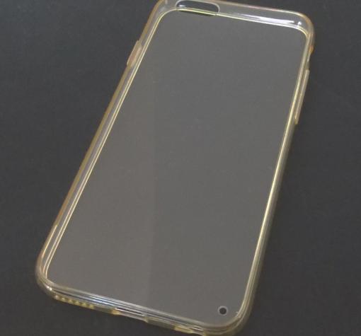 Ултра тънък силиконов калъф / гръб / TPU Ultra Thin за Apple iPhone 6 4.7'' - прозрачен / златист — снимка 2