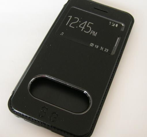 Луксозен кожен калъф Flip тефтер със стойка S-View за Apple iPhone 6 4.7'' - черен