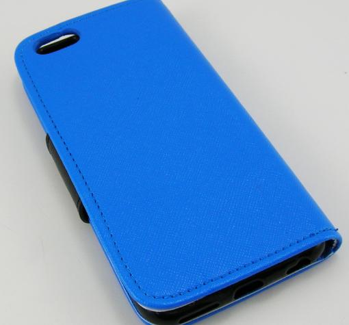 Кожен калъф Flip тефтер Mercury Fancy Diary със стойка за Apple iPhone 6 4.7" - син с черно — снимка 2