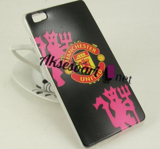 Силиконов калъф / гръб / TPU за Huawei Ascend P8 Lite / Huawei P8 Lite - Manchester United / черен — снимка 2