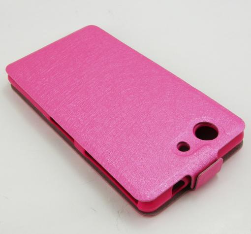Ултра тънък кожен калъф Flip тефтер Flexi за Sony Xperia Z3 compact / Z3 Mini - цикламен — снимка 2