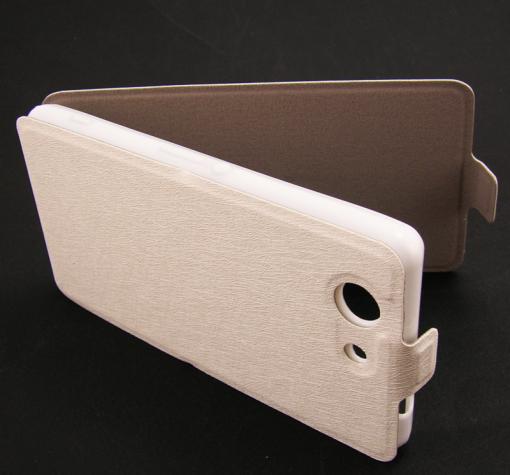 Ултра тънък кожен калъф Flip тефтер Flexi за Sony Xperia Z3 compact / Z3 Mini - бял — снимка 3