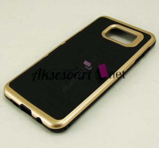 Луксозен силиконов калъф / гръб / TPU ROYCE за Samsung Galaxy A5 2016 A510 - черен / златист кант — снимка 4