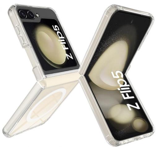 Удароустойчив гръб TPU case с твърда част и Magsafe за Samsung Galaxy Z Flip 5 5G - прозрачен кейс