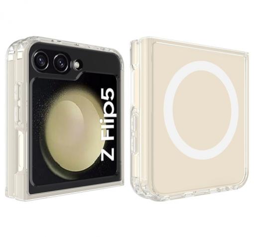 Удароустойчив гръб TPU case с твърда част и Magsafe за Samsung Galaxy Z Flip 5 5G - прозрачен кейс — снимка 4