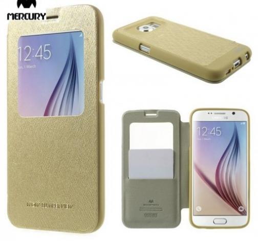 Луксозен калъф Wow Bumper S-View за Samsung Galaxy Note 5 N920 - Mercury Goospery / златист
