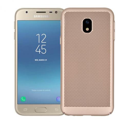 Силиконов калъф / гръб / TPU за Samsung Galaxy J5 2017 J530 - златист / Grid