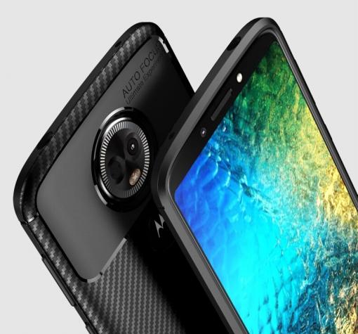 Луксозен силиконов калъф / гръб / TPU Auto Focus за Motorola Moto E5 Plus - черен / Carbon — снимка 2