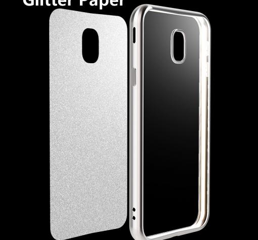 Силиконов калъф / гръб / TPU за Samsung Galaxy J3 2017 J330 - сребрист кант / брокат Glitter — снимка 2