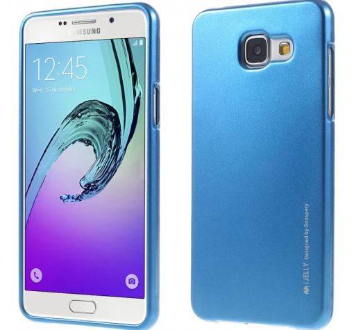 Луксозен силиконов калъф / гръб / TPU MERCURY i-Jelly Case Metallic Finish за Samsung Galaxy A3 2016 A310 - син