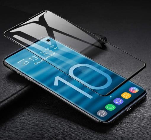 Оригинален извит стъклен протектор FULL GLUE за Samsung Galaxy S10e / Извит стъклен скрийн протектор с лепило по цялата повърхност за Samsung Galaxy S10e - черен