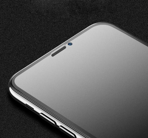 3D full cover Tempered glass Matte screen protector Apple iPhone XS MAX / Извит стъклен скрийн протектор Apple iPhone XS MAX - черен кант / мат — снимка 4