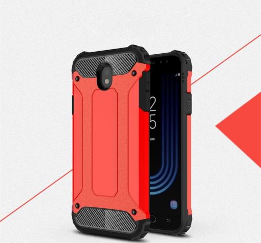 Силиконов гръб TPU Spigen Hybrid с твърда част за Samsung Galaxy J7 2017 J730 - червен