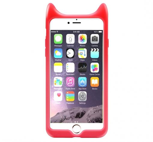 Ултра тънък силиконов калъф / гръб / TPU Ultra Thin Baseus за Apple iPhone 7 - червен / Devilbaby — снимка 3