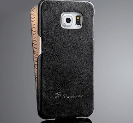 Луксозен кожен калъф Flip тефтер Fashion за Samsung Galaxy S6 G920 - черен — снимка 2