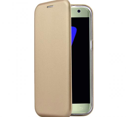 Луксозен кожен калъф Flip тефтер OPEN със стойка за Samsung Galaxy S8 G950 - златист — снимка 2