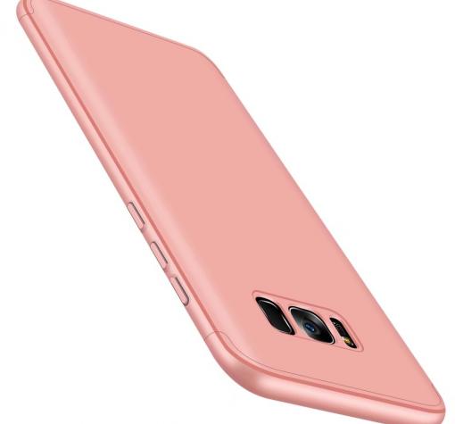 Луксозен твърд гръб GKK 3in1 360° Full Cover за Samsung Galaxy S8 G950 - Rose Gold / лице и гръб — снимка 4