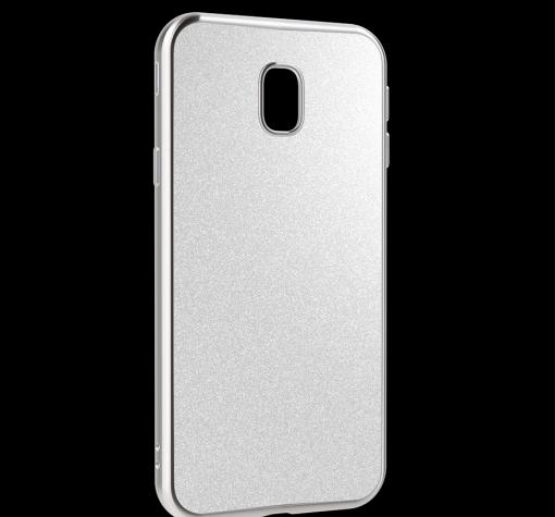 Силиконов калъф / гръб / TPU за Samsung Galaxy J3 2017 J330 - сребрист кант / брокат Glitter