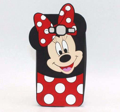 Силиконов калъф / гръб / TPU 3D за Samsung Galaxy J3 / J3 2016 J320 - черен / Minnie mouse — снимка 2