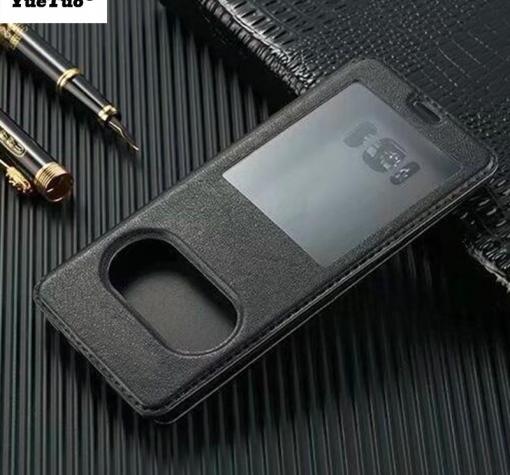 Кожен калъф Flip тефтер S-view със стойка за Samsung Galaxy S8 G950 - черен / Flexi