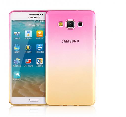 Силиконов гръб / калъф / TPU за Samsung Galaxy J5 2016 J510 - розово и жълто / преливащ