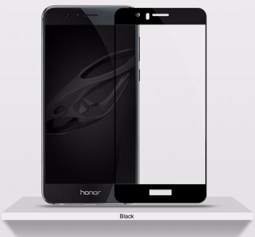 3D full cover Tempered glass screen protector Huawei Honor 8 / Извит стъклен скрийн протектор Huawei Honor 8 - черен
