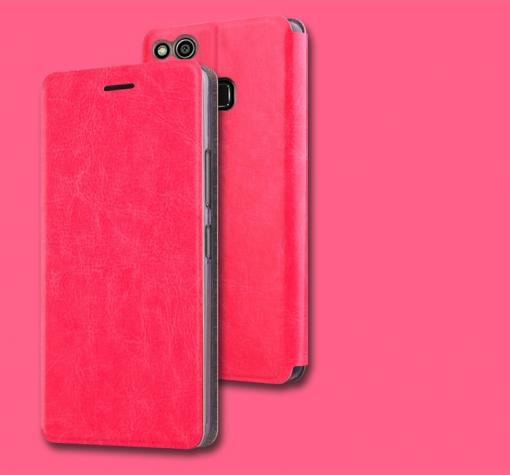 Кожен калъф Flip тефтер със стойка за Huawei P10 Lite - цикламен