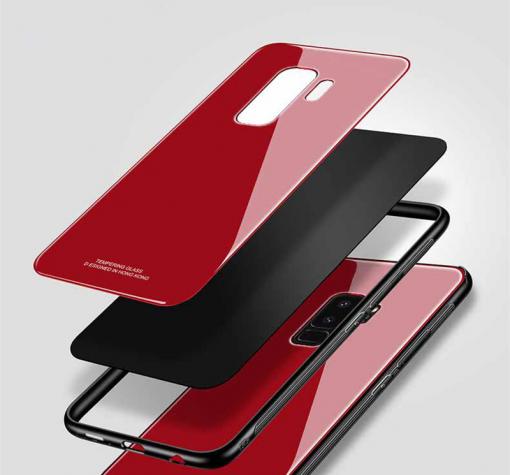 Луксозен стъклен твърд гръб за Samsung Galaxy S9 G960 - червен — снимка 2