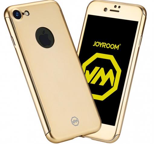 Твърд гръб Magic Skin 360° Joy Room 3in1 за Apple iPhone 6 / iPhone 6S - златист / JR-BR154