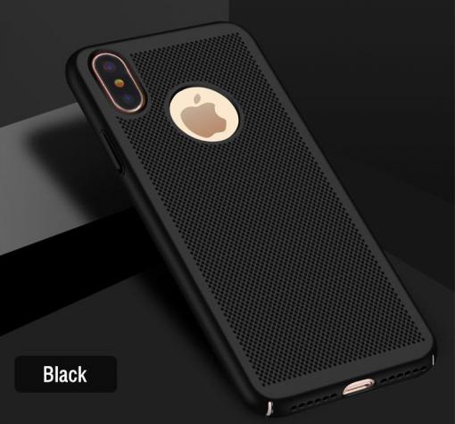 Твърд гръб за Apple iPhone X - черен / Grid