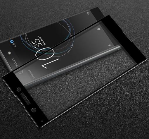 3D full cover Tempered glass screen protector Sony Xperia XA1 / Извит стъклен скрийн протектор Sony Xperia XA1 - черен — снимка 2