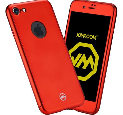 Твърд гръб Magic Skin 360° Joy Room 3in1 за Apple iPhone 7 - червен / JR-BR207