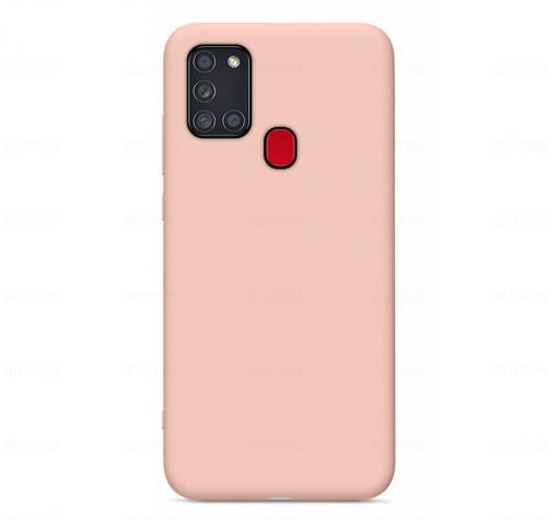 Луксозен силиконов калъф / гръб / Nano TPU за Samsung Galaxy A21s - телесен
