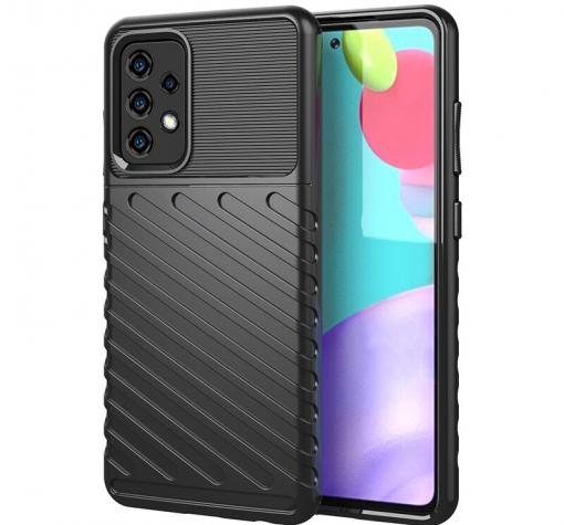 Луксозен силиконов калъф / гръб / TPU Bozzy Rugged за Samsung Galaxy A32 4G - черен