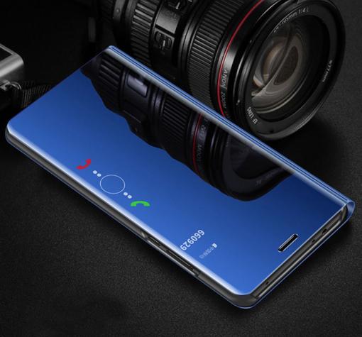 Луксозен калъф Clear View Cover с твърд гръб за Huawei Honor PLAY - син