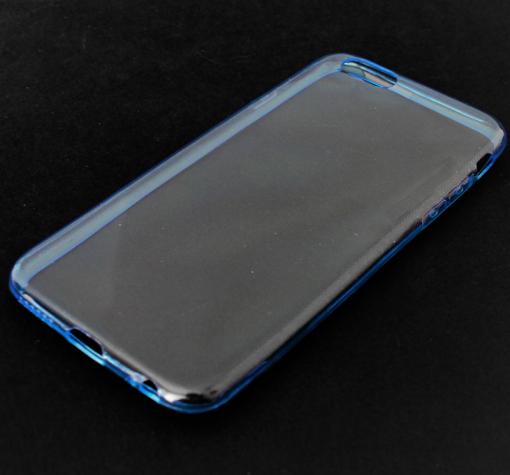 Ултра тънък силиконов калъф / гръб / TPU Ultra Thin за Apple iPhone 6 4.7" - син / прозрачен — снимка 3