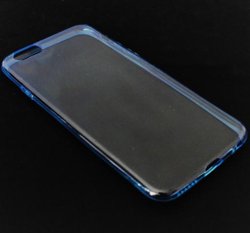 Ултра тънък силиконов калъф / гръб / TPU Ultra Thin за Apple iPhone 6 4.7" - син / прозрачен — снимка 2
