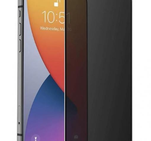 Privacy 5D full cover Tempered glass Full Glue screen protector iPhone 14 Pro (6.1) / Privacy Извит стъклен скрийн протектор с лепило от вътрешната страна за iPhone 14 Pro (6.1) - черен / прозрачен