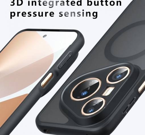 Удароустойчив калъф / кейс със MagSafe за Huawei Pura 80 Pro / Ultra PureFrost – Прозрачен / Черен гръб — снимка 2