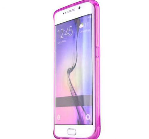 Силиконов калъф / гръб / TPU за Samsung Galaxy S6 Edge G925 - розов / гланц — снимка 3