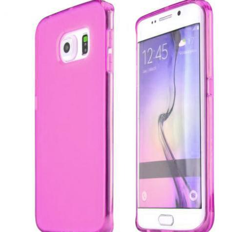 Силиконов калъф / гръб / TPU за Samsung Galaxy S6 Edge G925 - розов / гланц