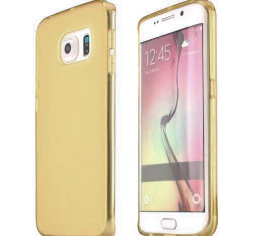 Силиконов калъф / гръб / TPU за Samsung Galaxy S6 Edge G925 - златист / гланц