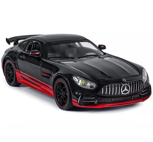 Метална кола с отварящи се врати капаци светлини и звуци Mercedes AMG GTR 1:32