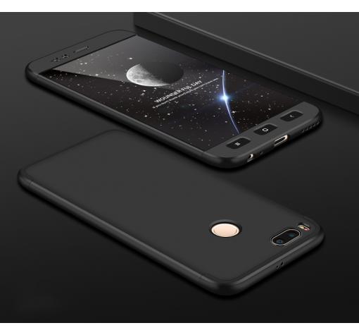 Луксозен твърд гръб GKK 3in1 360° Full Cover за Xiaomi Mi A1 / 5X - черен / лице и гръб — снимка 2