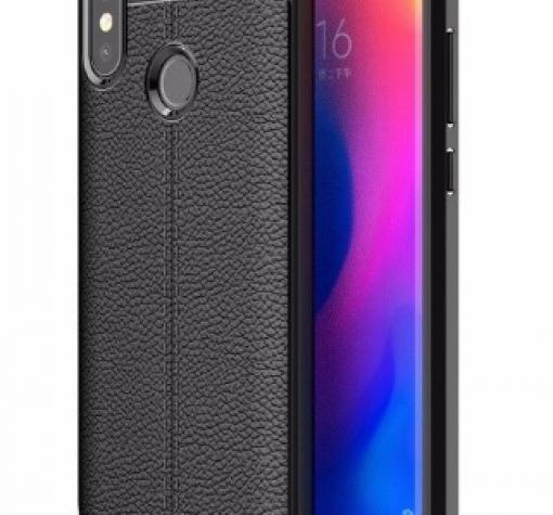 Луксозен силиконов калъф / гръб / TPU за Xiaomi Mi A2 / Mi 6X - черен / имитиращ кожа