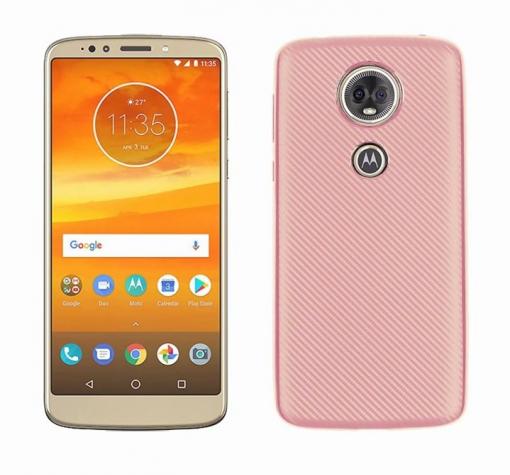 Силиконов калъф / гръб / TPU за Motorola Moto E5 Plus - Rose Gold / Carbon