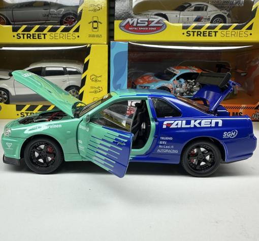 Метална кола с отварящи се врати, светлини и звуци Nissan Skyline GT-R 1:24 — снимка 4